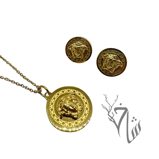 Engraved Medusa Pendant set