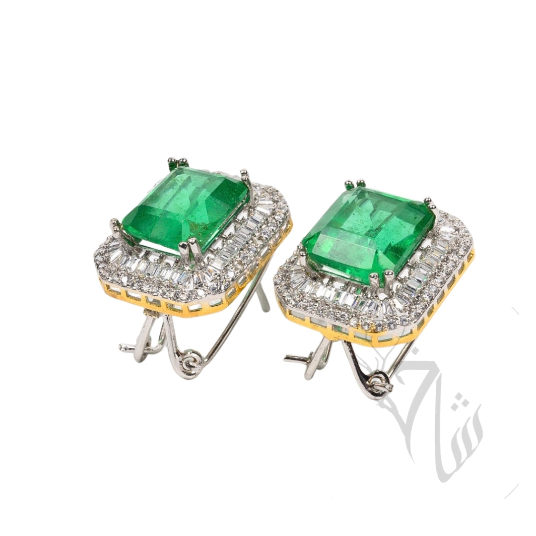 Emerald Stone Inlayed tops 925