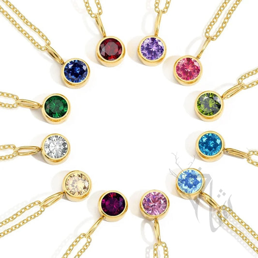 Birthstone Pendant - Gold Plated Waterproof