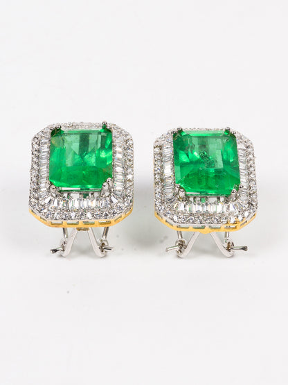 Emerald Stone Inlayed tops 925