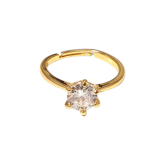 Solitaire 1ct Zircon Ring- plated